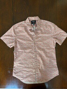 Bonobos Riviera Micro Falling Leaves Shirt Men’s M Tailored Fit